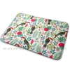 Tapis Floral Toucan Tapis Absorbant l'eau Tapis de porte antidérapant Oiseaux Oiseaux Fleurs tropicales Fleur Jungle Feuille de plante exotique