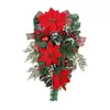 Decorative Flowers Christmas Swag 2024 Decoration Ornament Door Wreath For Staircase Front Window Outside Indoor