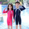 Set Zipper Kids Swimwear Girls Summing Summing for Boys One Piece Swimsuit Baby Bareding Adday Children Zwempak Meisje 2022 Nuovo