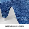 Masa bezi dikdörtgen su geçirmez yağ geçirmez mavi kot pantolon doku masa örtüsü destek elastik kenar kapağı 45 "-50" Uyum denim