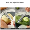 Frukt- och grönsaksskalare, legeringsskärm med ergonomisk säkerhet för potatismorot grater peeler kökstillbehör