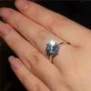 Iogou Luxury Engagement Ring 24ct Solitaire 925 Sterling Silver Diamond WeddingRings for GRA証明書240402