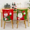 Stoelhoezen Wasbare Cover Feestelijke kerst Snowman Santa Claus Design voor eetkamer stoelbescherming Home Decoratie