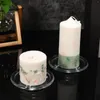 Portacandele 2 pezzi Vassoio in vetro Decorazione per la casa Piatto profumato Porta bastoncini Supporto per candele Tea Light Barattolo