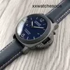 Top Clone Men Sports Watch Panerais Luminor Automatisk rörelse Movement Watch Swiss Sapphire Mirror 44mm 13mm Importerat läderband Brand Designers handled