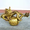 Figurines décoratives 51CM grande maison entreprise boutique d'affaires dessin d'argent bonne chance FENG SHUI de bon augure Royal Fortune Dragon cuivre