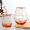 Wine Glasses Wedding Romantic Party Gift High Quality Cup Lead Free Crystal Glass Goblet Martini Gilded Champagne