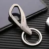 Porte-clés classique en acier inoxydable pour hommes, 1 pièce, clip de ceinture, boucle anti-perte, à la mode, décoration de voiture, cadeau