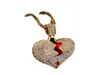 Collier Hip Hop pour hommes, pendentif en forme de cœur brisé glacé, bijoux à la mode, 8776606