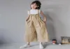 Girls Clothes Set Teen Cute Korean Casual Vest and Overalls Wide Leg Pants Fashion Children Two Piece Suit 0029 2108041416008