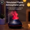 Volcanic Flame Aroma Diffuser Essential Oil Lamp 130ml USB Portable Air Humidifier with Color Night Light Fragrance For Home Car