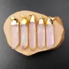 Charms WTP996 5st/Lot Charm Angel Aura Stone Pendant With Gold Top, High Quality Stone Spendant Natural Stone Jewelry