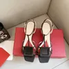 Zapatos de vestir para damas de cuero de verano bombas de hebilla de cuero esmaltada tacón sandalias de moda casual