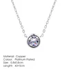 Simple Circular 6mm AAA Zircon Small Pendant Necklace for Women's Popular Zircon Jewelry Wholesale