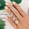 3ct 6 Prong V Stijl Klassieke Solitaire Diamanten Ring 925 Zilver 18K Wit Gouden Ringen Engagement Bruiloft Fijne Sieraden 240402