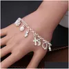 Bracelets de charme Mode européenne Sier Couleur Treize Pompon Zircon Pendentif Bracelet Doux Romantique MTI- Pour Femmes Cadeaux Drop Livrer Dhczs