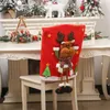 Capas de cadeira Decoração de festa de Natal Capa de Natal 50/53cm Boneco de neve Santa Decoração traseira