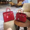 Designer Platinum Leder Bk Handtasche 2024 Offizielle Website Emma Ladies Bag Tplatinum Crocodile Eimer