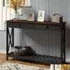 Living Room Furniture Choochoo Farmhouse Console Table With Der For Entryway - Rustic Vintage Hallway Sofa Stable X Supports And She Dhn8K