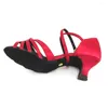 Sapatos de dança Professinal elisha elisha salto de calcanhar personalizável lady latim salsa de casamento dança aberta de pé vermelho
