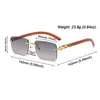 Outdoor Eyewear Cheetah Decor Rimless Sunglasses Retro Vintage UV400 Gradient Square Shades For Women & Men