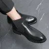 Stivali stivali in pelle Chelsea maschile stivali alla caviglia della caviglia elastico scarone di abbigliamento maschio scarpe da maschio stivali da mantello caldi inverno stivali