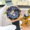 Watch Luxury Designer Love 15400 Pi Fully Automatic Mechanical Transparent Bottom Waterproof Luminous Rubber Strap Steel Band Men Watch