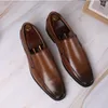 Scarpe eleganti in pelle autunnale antiscivolo colore sfregamento suola morbida casual per la moda da uomo grande pigro con comoda suola piatta