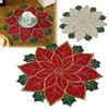 Tapis de Table en feutre, année de boisson, décoration de noël, accessoire de dîner, plateau à vaisselle, napperons flocons de neige rouges