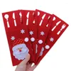 Chopsticks 4st Rectangular Cutery Bag Santa Snowman Moose Set Home Decor Tablett Dekoration Tillbehör