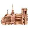 Blokken 3D Houten Puzzels Notre Dame Kathedraal Zeilboot Vliegtuig Schip Jigsaw Houtbewerkingsset Educatief speelgoed voor kinderen Bouwrobotmodel 240401