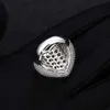 Bague Hip Hop avec insert Baguette Moisssanite VVS clarté argent 925 bague coeur pour rappeur