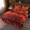 Set di biancheria da letto Set copripiumino geometrico scozzese sfumato nordico con federa Copripiumino moderno 220x240 king size senza lenzuolo