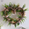 Decoratieve bloemen hart slinger romantische Valentijnsdag krans met simulatie rozen bruiloft decor muur opknoping gelukkig