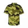 Mäns casual skjortor Green Camouflage Summer Shirt Mens Beach Army Como Print Short Sleeve Fashion Design Classic Oversize Bluses