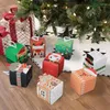 Cadeau cadeau 50pcs boîte de bonbons pour la fête de Noël boîtes d'emballage en papier carré avec poignée année fournitures de décoration