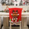 Capas de cadeira Decoração de festa de Natal Capa de Natal 50/53cm Boneco de neve Santa Decoração traseira