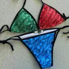 24SS Sexy Women Designers Zestawy bikini z czysty pasek kształt stroju kąpielowego Panie Kąciki Kąciki pływanie