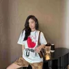 Designer 24 Summer New G Family Printed Strawberry Women's T-shirt Trendy Academy Style Fashion Half Sleeve Women's Wear 1003