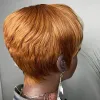 Perruques wigera synthétique ombre en vente pixie coupé de couleurs mixtes style coiffure courte perruques droites avec une frange pour les femmes noires