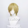 Wigs Anime One Piece Cosplay Wigs Sanji Wig Short Straight Light Golden Heat Resistant Synthetic Hair Cosplay Wig + Wig Cap