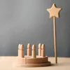 Blokken houten blok speelgoed houten verjaardagstaart met houten kaarsen educatief spel kinderen hersenspel creatief decor voor kinderkamer 240401