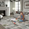 Soft Modern Abstract Fluffy Rug with Non-Slip Backing - Washable Indoor Plush Throw Rug for Bedroom, Dining Room, Nursery - Large Accent Carpet 8x10 ft