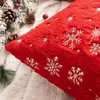 Pillow Hidden Zipper Pillowcase Holiday Decoration Christmas Snowflake Printed Throw For Dust-proof