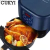 Air Fryers CUKYI 6L Home Air Fry Pan Electric Baking Oven Automatic French Chips Making Machine Oil free BBQ Tool Cooking Machine 60 Minutes Y240402