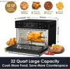 Luchtfriteuses 32 QT Digital Toaster Oven Air Fryer Combo 19-in-1 Smart Airfryer 6 Accessoires 1800W Y240402