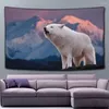 Tapeçarias animal urso polar tapeçaria bonito neve montanha subaquática paisagem quarto sala de estar decoração parede pendurado