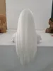 Perruque de dentelle avant femelle Long Wigs Blancs raies cheveux synthétiques dentelle avant perruque de fibre de fibre résistante à la chaleur sans colle coiffure naturelle Femme en gros