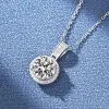 Kettingen Neetim 2Carat Moissanite ketting voor vrouwen 100% Sterling S Sier met wit goud vergulde lab diamanten sieraden bruiloft hanger