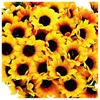 Flores decorativas XD-300 PCs Girassol artificial Little Daisy Gerbera Flor Heads para decoração de festa de casamento (Yellowcoffee)